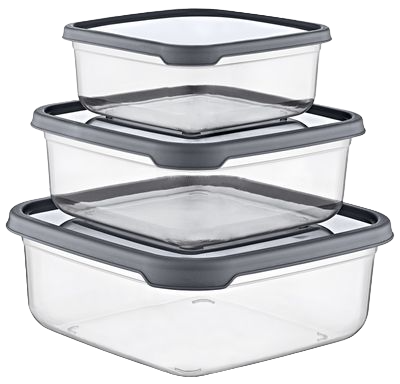 3-PIECE SQUARE STORAGE BOX SET